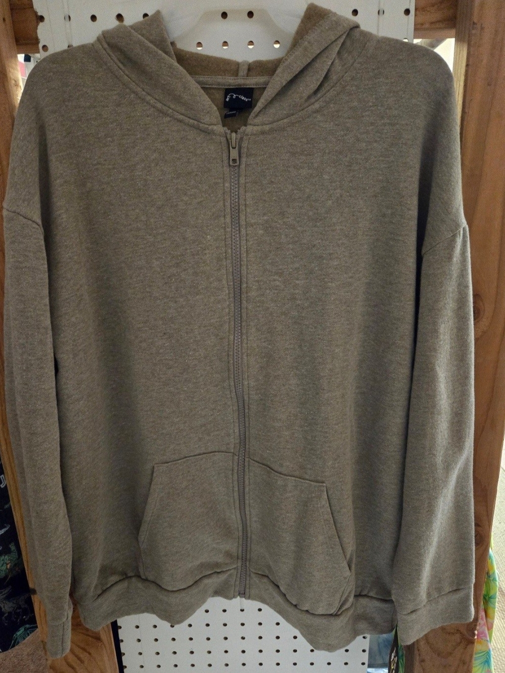Art Class Zip-up Hooded Sweatshirt Olive Kids size XL 14/16